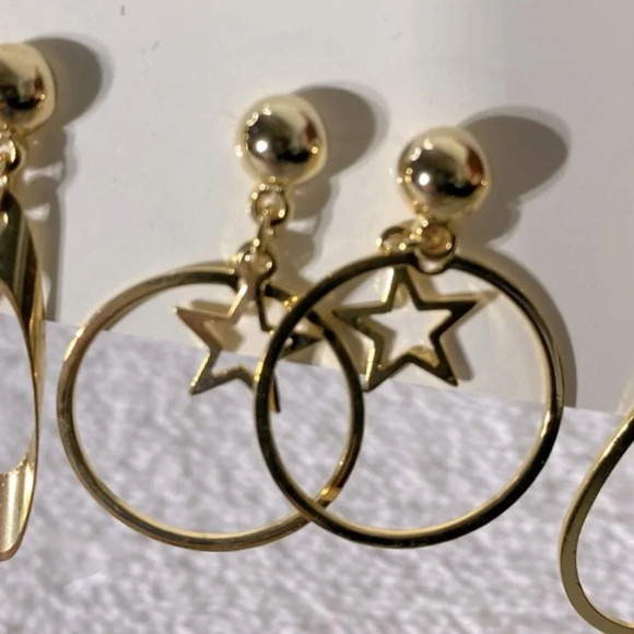 Vintage Gold Tone 4X Pierced Earrings Sets - Picture 6 of 8